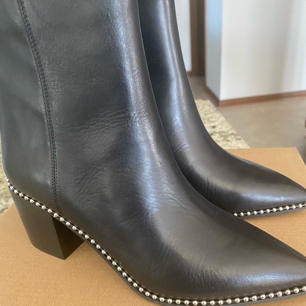 Steve Madden Leather Ankle Boots with Silver Studs